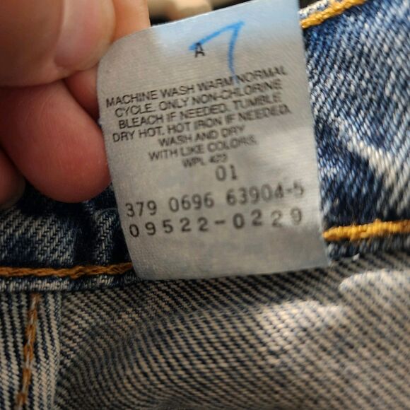 Vintage LEVI'S 522 TAPERED FIT JEAN Taper Leg Made USA Denim sz 16 Short Jeans - Picture 6 of 8